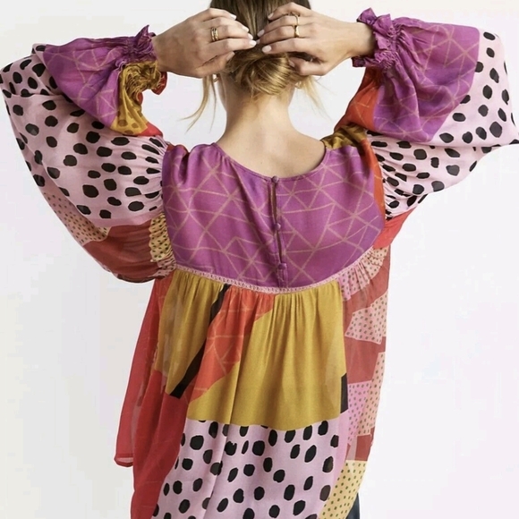 Bl^nk London x Anthropologie Miranda Eclectic Long Sleeve Top, XS - Picture 5 of 16